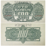 100 korun 1944 - perforovaná -