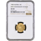 10 Korun 1908 jubilejní - NGC AU 58