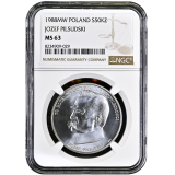 50.000 złotych Józef Piłsudski 1988 NGC MS 63