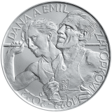 Stříbrná mince 200 Kč 2022 Dana Zátopková, Emil Zátopek běžná kvalita