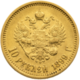 Zlatá mince 10 Rubl 1899