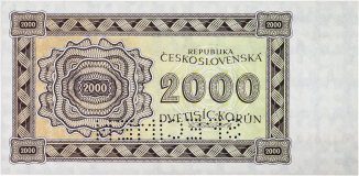 2000 korun 1945 - perforovaná -