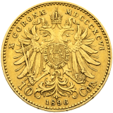Zlatá mince 10 korun 1896