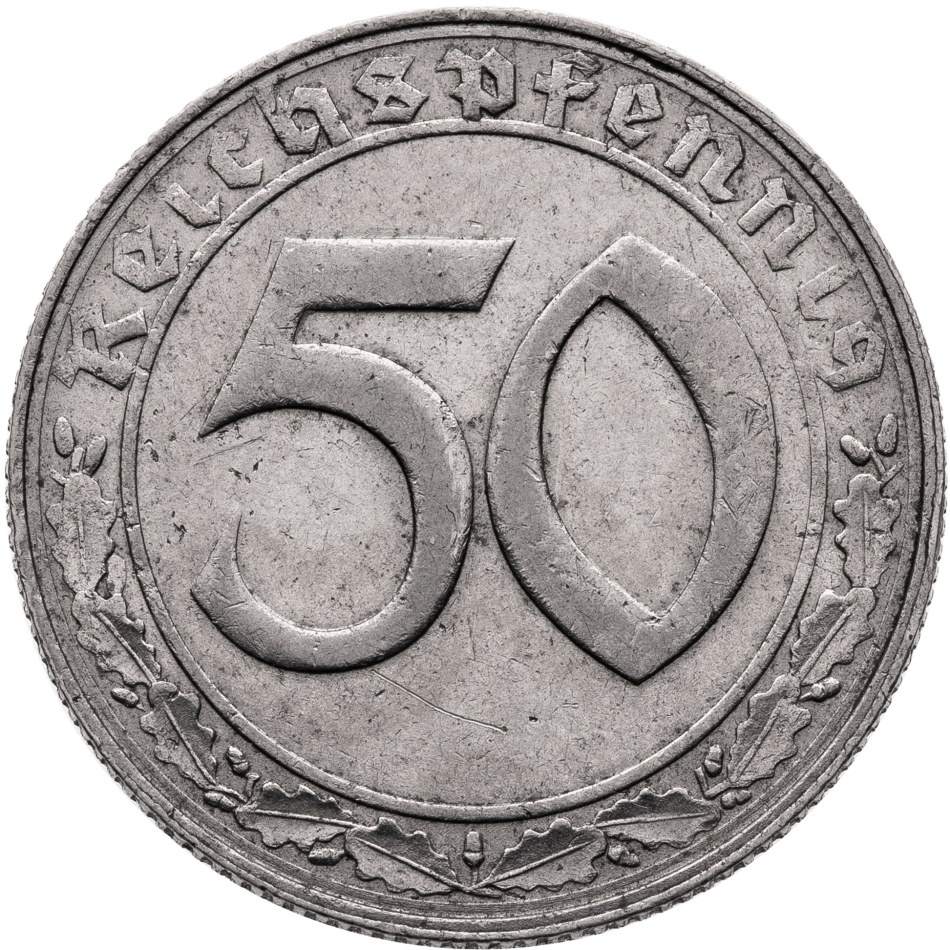 50 Reichspfennig 1939 B | Německo | Numismatika Zlín